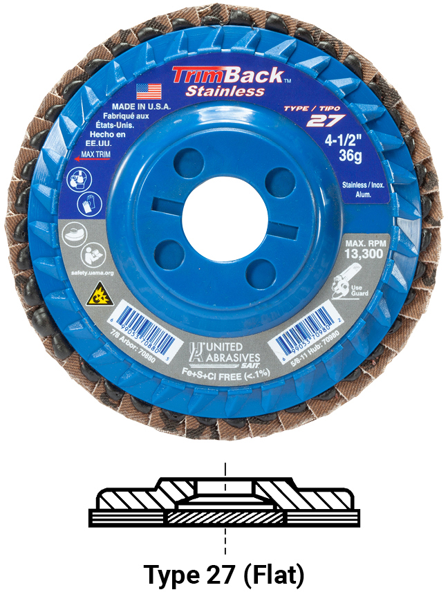 TRIMBACK SS T27 4.5x5/8-11 36X - Flap Discs